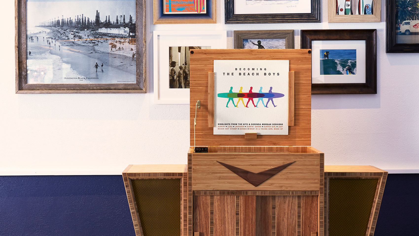 Hotel art and beach boys record at Kimpton Shorebreak Resort